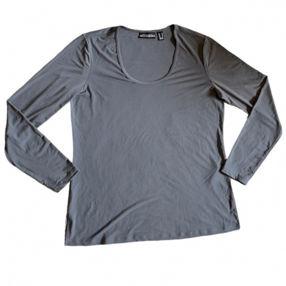 Susan Graver Charcoal Long Sleeve Top
